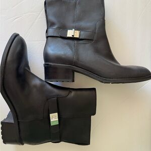 Cole Haan Black Leather Ankle Boots Waterproof women’s size 8.5 like new